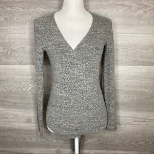 Grey Madewell Leotard Size Small V neck